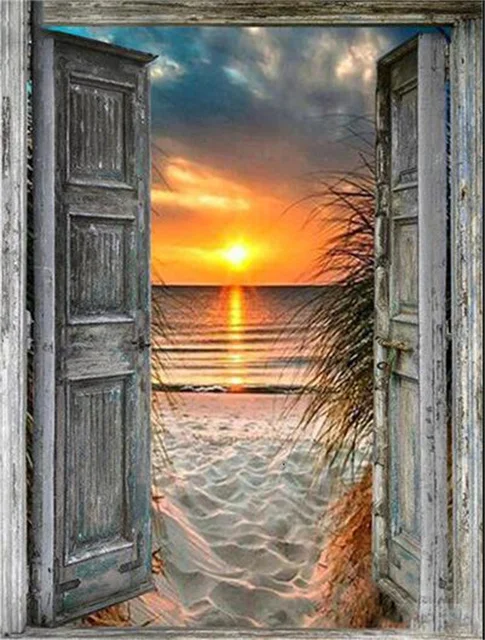 thumbnail image 1 of Pósteres e impresiones de paisajes con vistas al mar puesta de sol playa paisaje marino pintura en lienzo Liuwei impresiones en lienzo, 1 of 5