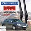 For Toyota Avensis T250  2003-2009 Car Windshield Wiper U-type Soft Rubber Frameless Bracketless Car Wipers 24"+16" 1