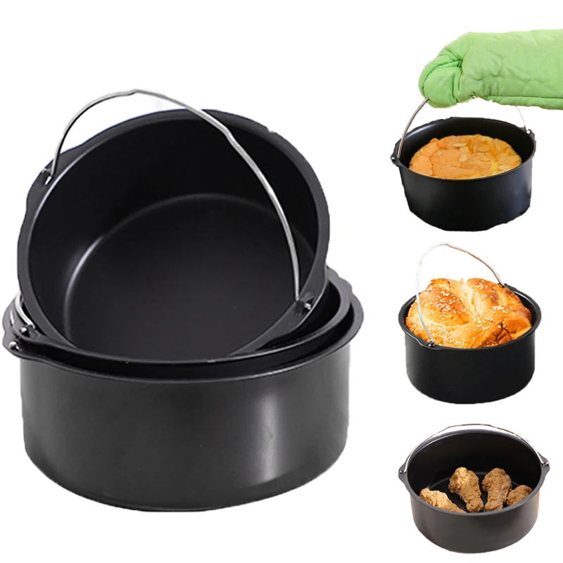 Baking Mold Air Fryer Accessories Air Fryer Baking Tray Air Fryer Mold Baking Pan Baking Pan Tray Air Fryer Basket Pizza Pan 6/7/8 Inch