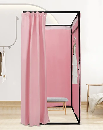 Tragbare Umkleidekabine für Bekleidungsgeschäfte mit Schattierungsvorhang und temporärer Wand – Detail 2