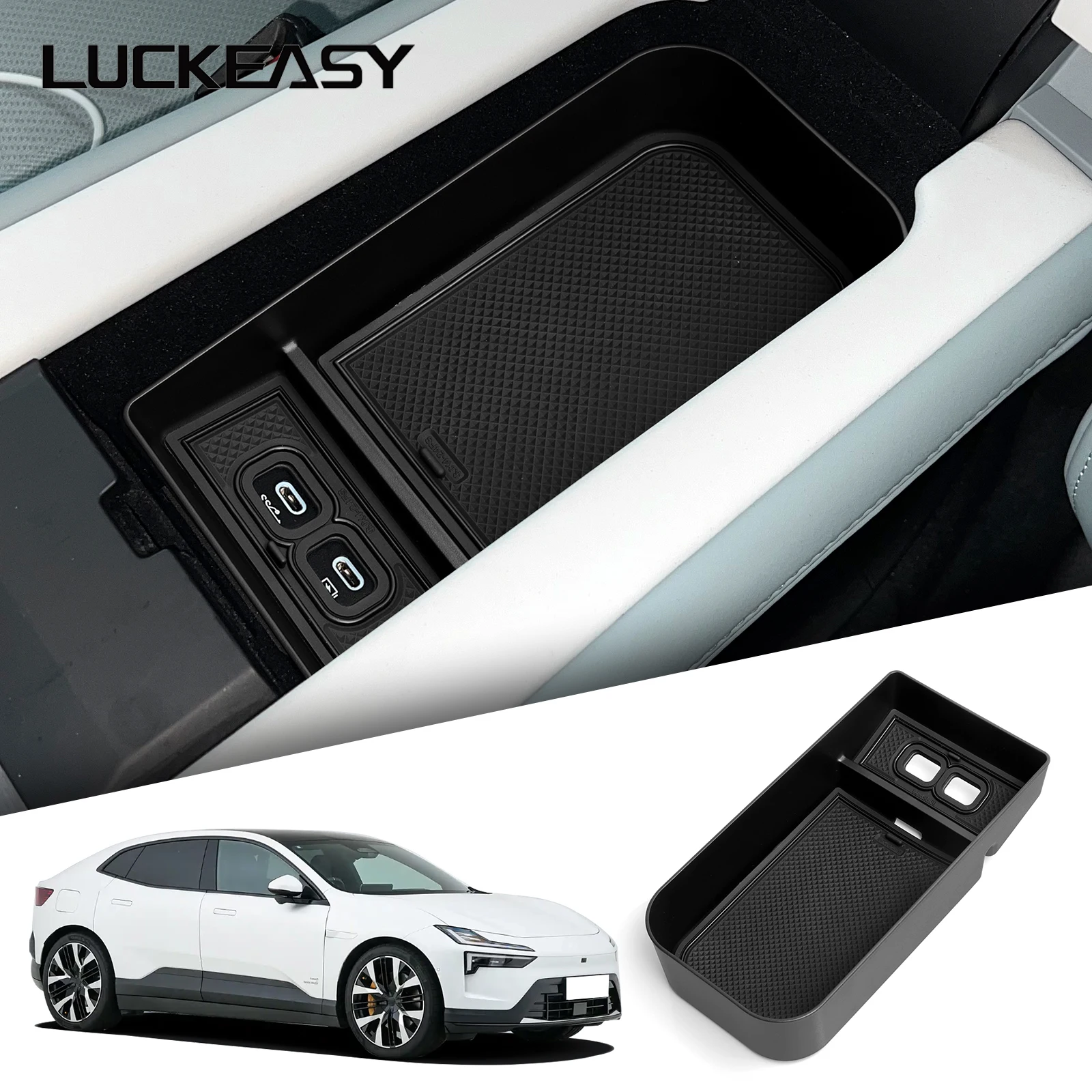 smabee Middenconsole, onderste opbergdoos voor Polestar 4 middenconsole, onderste ruimte, organizer, tray TPE organizer, netjes voor 2023/2024, Polestar 4-accessoires, zwart smabee Middenconsole, onderste opbergdoos voor Polestar 4 middenconsole, onderste ruimte, organizer, tray TPE organizer, netjes voor 2023/2024, Polestar 4-accessoires, zwart