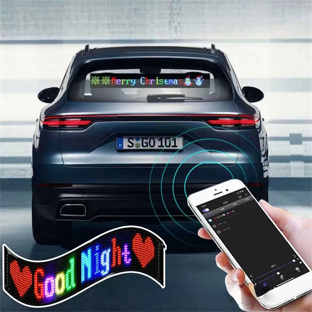 LED 자동차 표지판 디지털 사인, 블루투스 앱, LED 모듈 제어, DIY 프로그래밍 가능 스크롤링 사인, 5V 차량용 LED 플레이트, L1J8