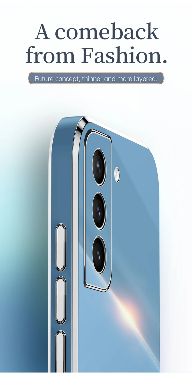 Luxury Electroplated Square Phone Case For Samsung Galaxy Series_voghion.com
