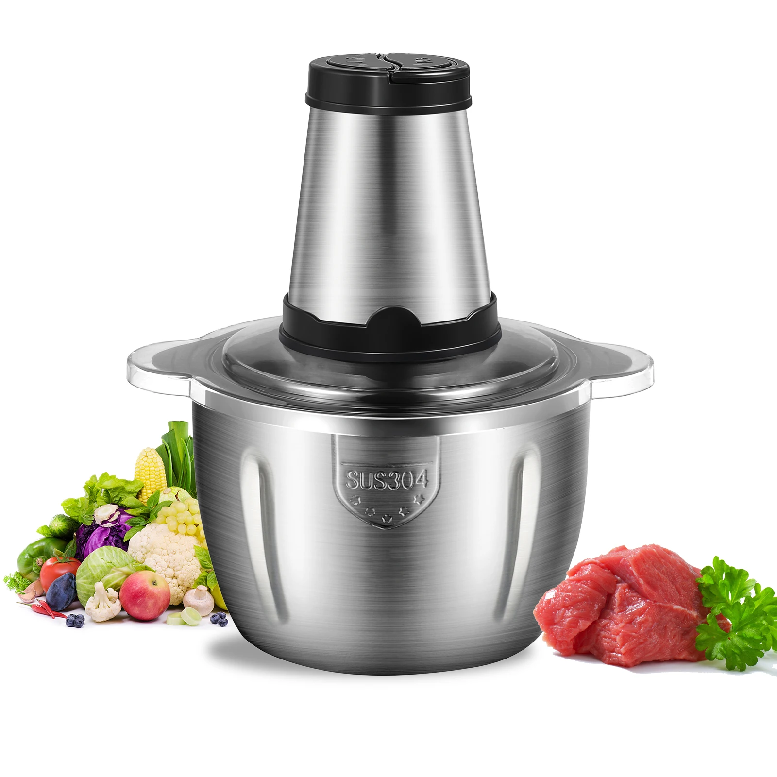 

Stainless Steel Electric Chopper Meat Grinder Mincer Vegetable Chopper Meat Slicer Machine Household Grinder Food Processor