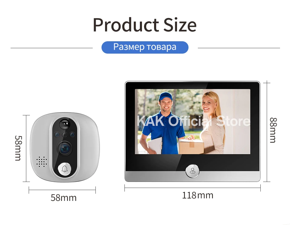 de Movimento, Tuya App, Alexa, Google Assistant, 4,3 polegadas