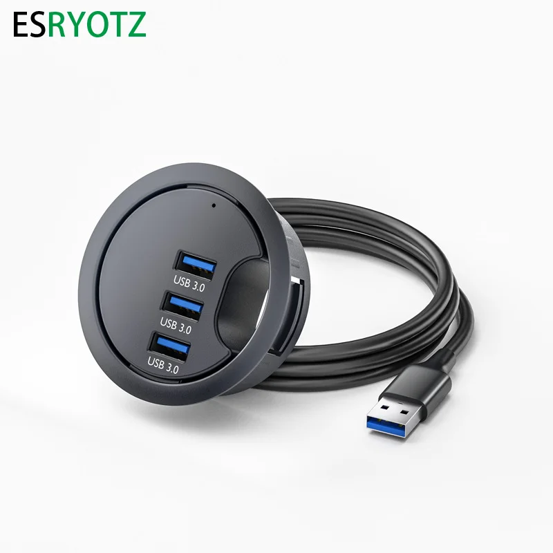 USB Desk Hub USB3.0 HUB With 2 Port USB3.0 2 Port Type C Adapter For Desktop PC/Notebook USB HUB Desk Mount USB3.0 Splitter 6