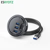USB Desk Hub USB3.0 HUB With 2 Port USB3.0 2 Port Type C Adapter For Desktop PC/Notebook USB HUB Desk Mount USB3.0 Splitter 6