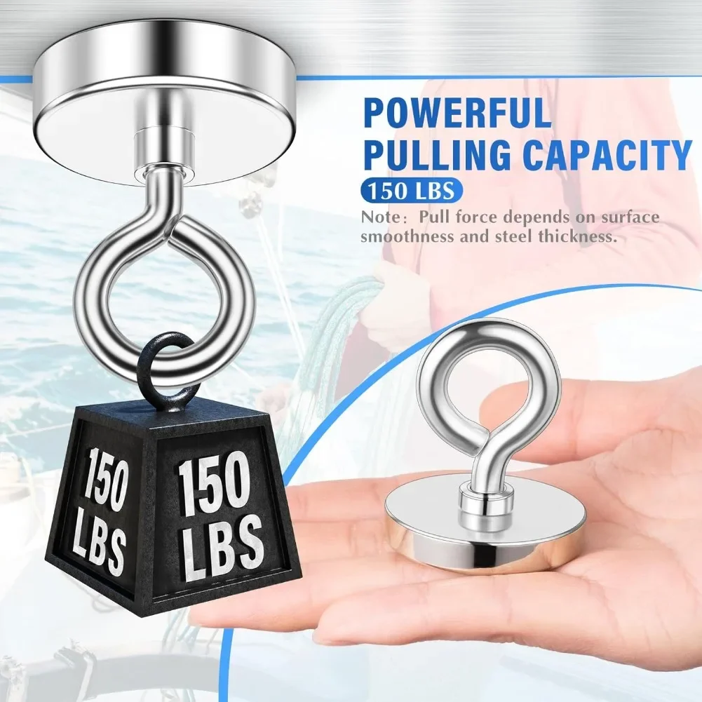 N52 Super Strong Neodymium Fishing Magnets Hooks Salvage Magnets Neodymium Magnet Searcher Powerful Magnet Fishing fishing magnets neodymium magnets fishing accessories