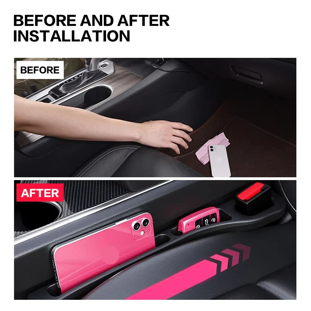 Car Seat Gap Filler & Organizer - Interior Storage & Decoration Set (2-Pack)