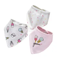 3PCS/LOT Baby Bibs Triangle Cotton Bibs Cartoon Saliva Towel for Baby Boys Girls Feeding Apron Cotton Bandana Bibs