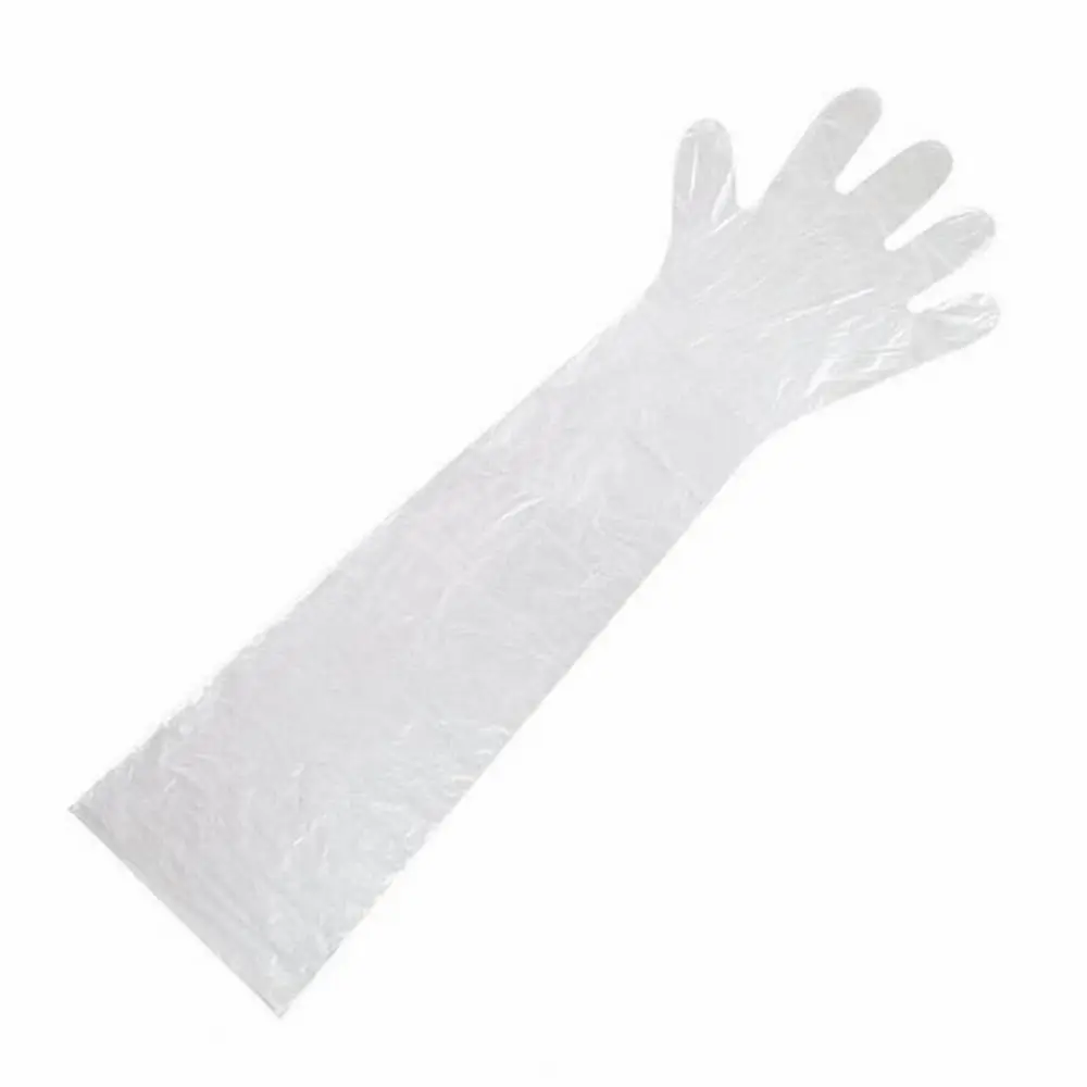 50Pcs Disposable Gloves Long Arm Non-toxic Farm Glove Veterinary Examination