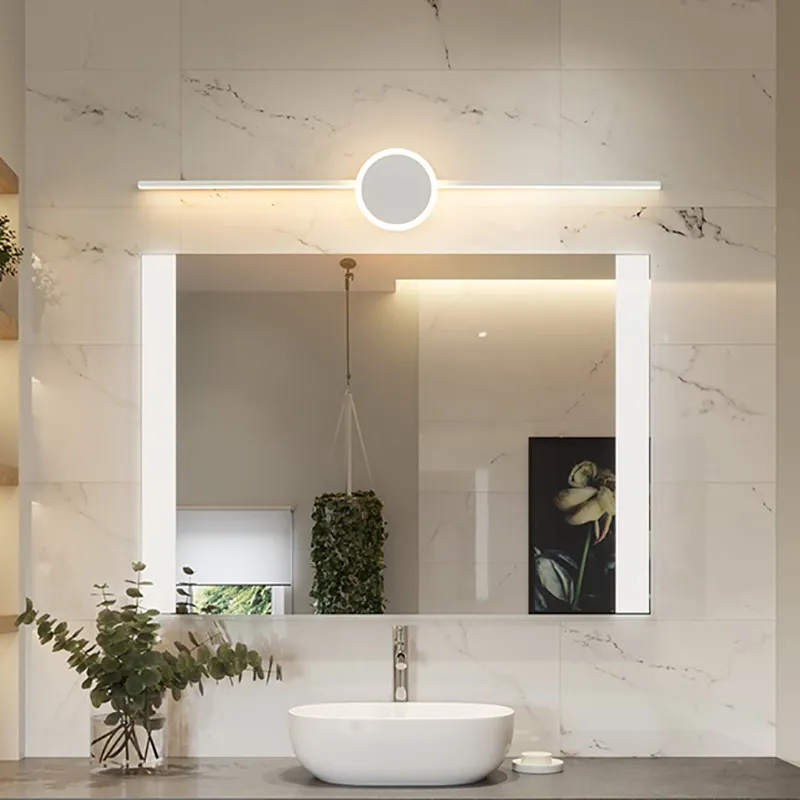 Modern LED Wall Lamps White Black Mirror Headlights Base Decor Walls Sconce For Bathroom Bedroom Living Room Indoor Lighting 3