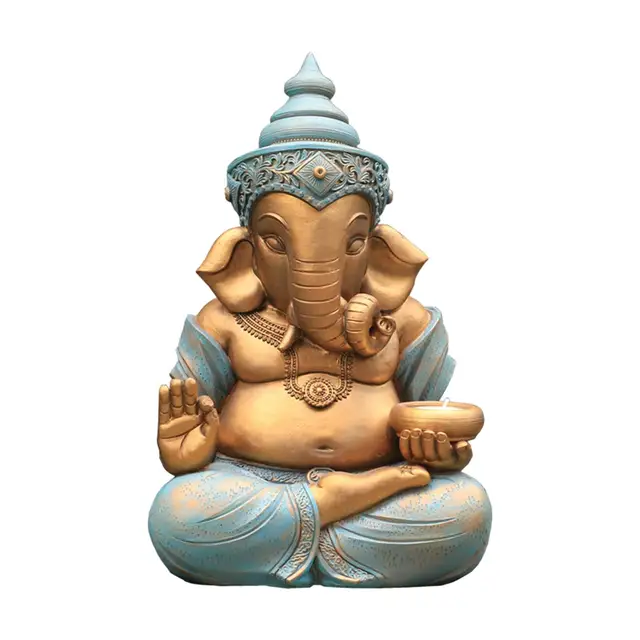 Statue de Ganesh, figurine de Ganesha, sculpture de dieu éléphant hindou pour jardin, cour, décoration d'intérieur 3