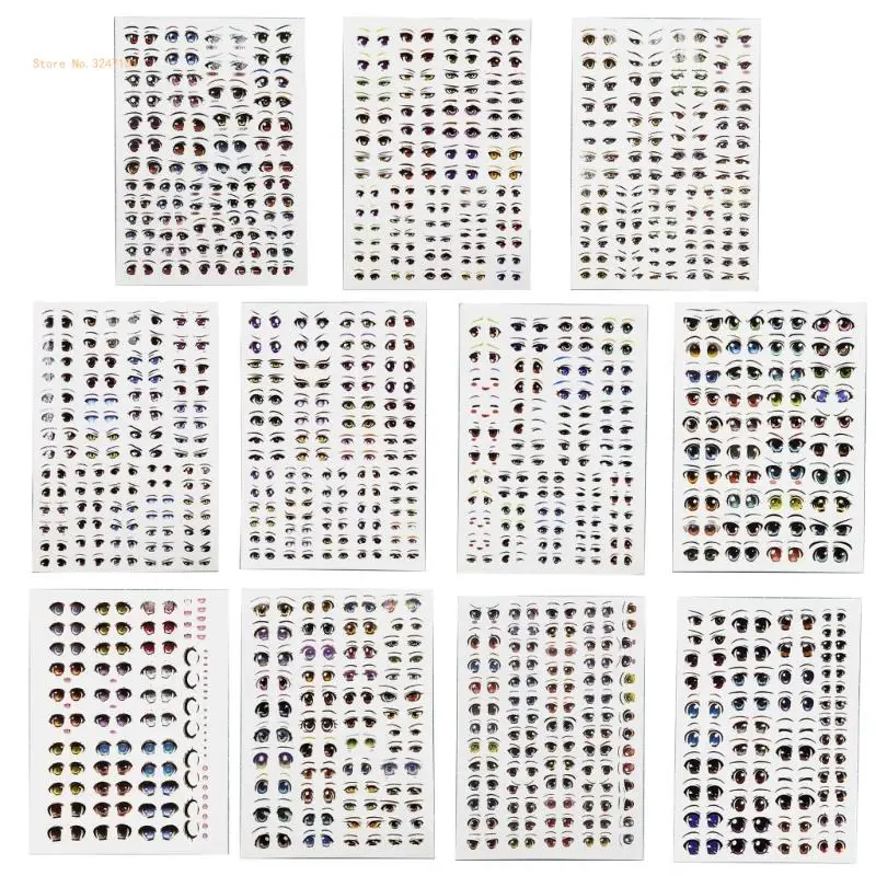 11 Sheet DIY Dolls Eyeball Eye Cartoon Decals Dolls Eye Water Stickers Label Dropship