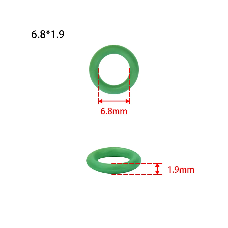 (6.8X1.9 Mm) #6 R134a Verde O Anelli di Gomma Nbr O-Ring di Tenuta Kit di Alta Resistenza di Temperatura per Auto Un/ C Aria Condizionata