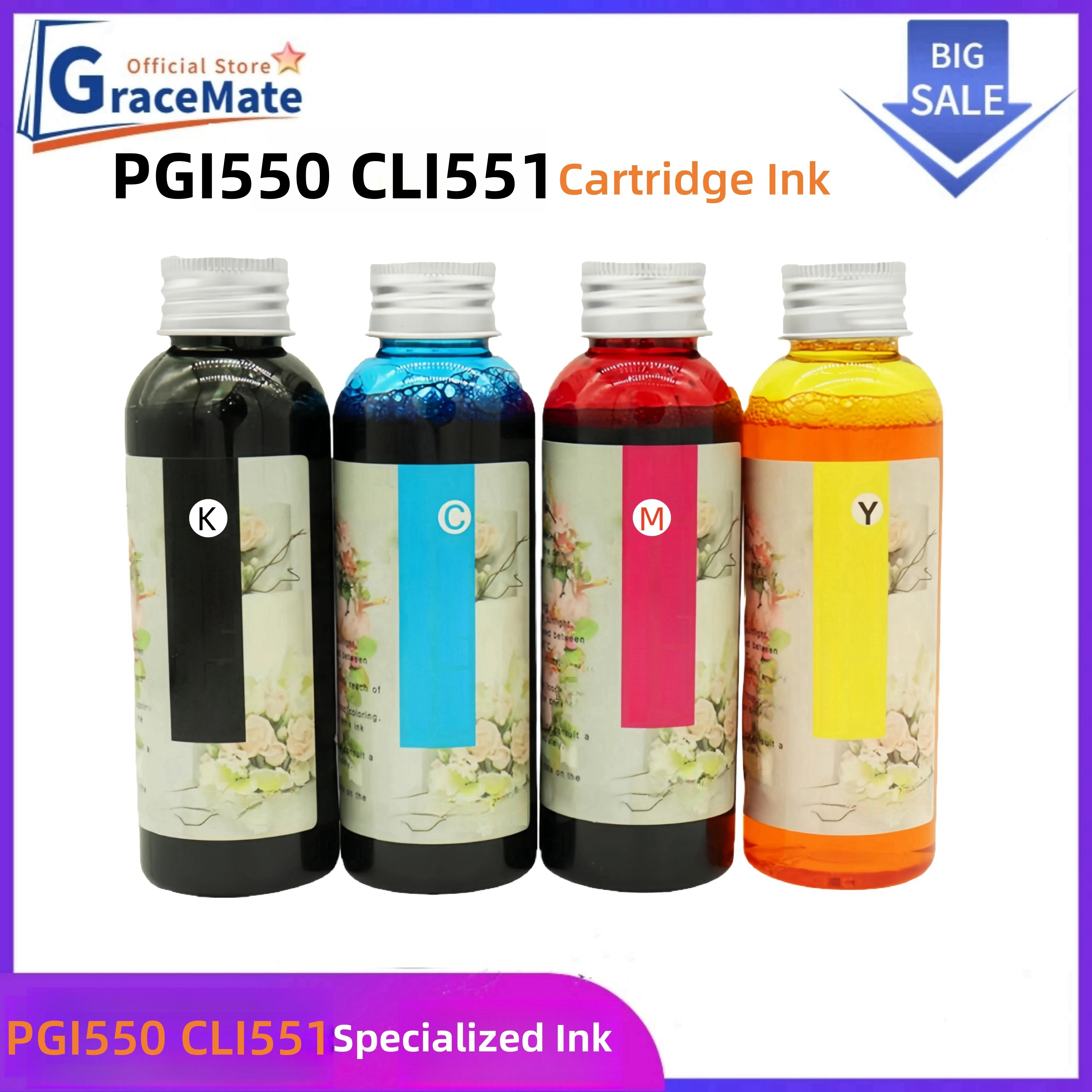 DIY Ink Dedicated Special Ink Compatible For Canon PIXMA IP7250 MG5450 MG6350 MG7150 MG6450 MG5550 MX925 MX725 Printer GraceMate
