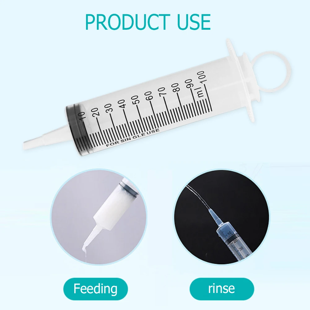 100ml Reusable Plastic Syringe Liquid Nutrient Measuring Tools for Food Feeding Feeding Kit Liquid Food Injection Tool 3