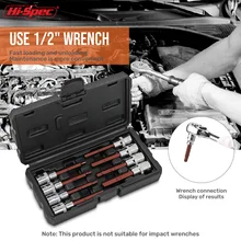 

8pcs Hex Socket Set Drive Torx Star Bit Socket Kit Set For Hand Tools Hex Sockets For Ratchet Wrench H4-H12