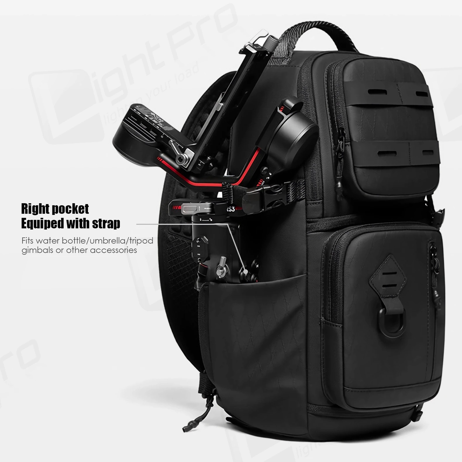 Borsa a tracolla per fotocamera DSLR/mirrorless, zaino antiurto per fotografia con supporto per treppiede e inserti rimovibili - immagine 5