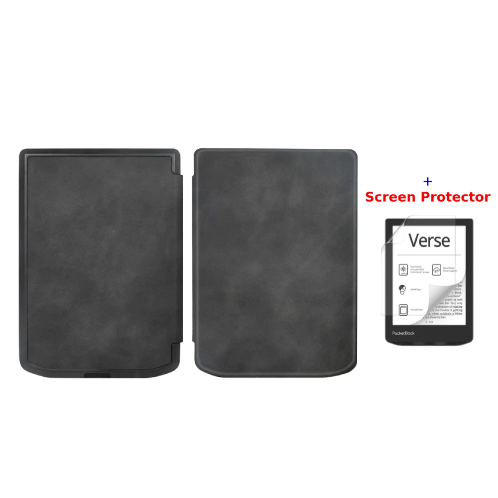 Premium PU Leather Auto Wake Sleep Cover with Screen Protector