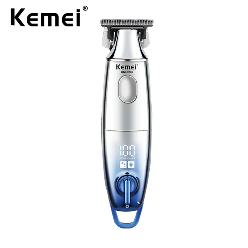 Kemei Professional Hair Trimmer Men Barber Cordless Ricaricabile Clipper Close Cutting Machine Edging Delineing Light Shaping