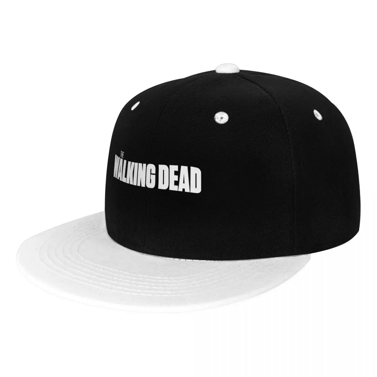 

White The Walking Dead Baseball Cap Flat Peak Hip Hop Hats Men Women Snapback Caps Male Bone Band Casual Travel Outdoor Sun Hats