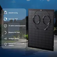 Kit Panneau Solaire Souple 240W 1x240W, Module PV Monocristallin Flexible étanche IP67, Cellule Photovoltaïque Hors Réseau pour batterie 12V, Camping-Car, Voiture, Hangar, Toit, Bateau, Balcon, Système solaire Lionshee 3