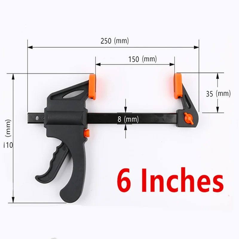 목공 작업 바 클램프 F 클립 키트, DIY 목공 리버스 클램핑 도구, 6 인치 퀵 래칫 미니 F 클램프