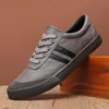 2025 New Shoes for Men Leather Casual Shoes Fashion Lace-up Leisure Striped Flat Shoes for Man Spring Autumn Cool Loafers 1