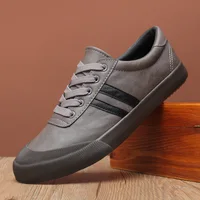 2025 New Shoes for Men Leather Casual Shoes Fashion Lace-up Leisure Striped Flat Shoes for Man Spring Autumn Cool Loafers 1