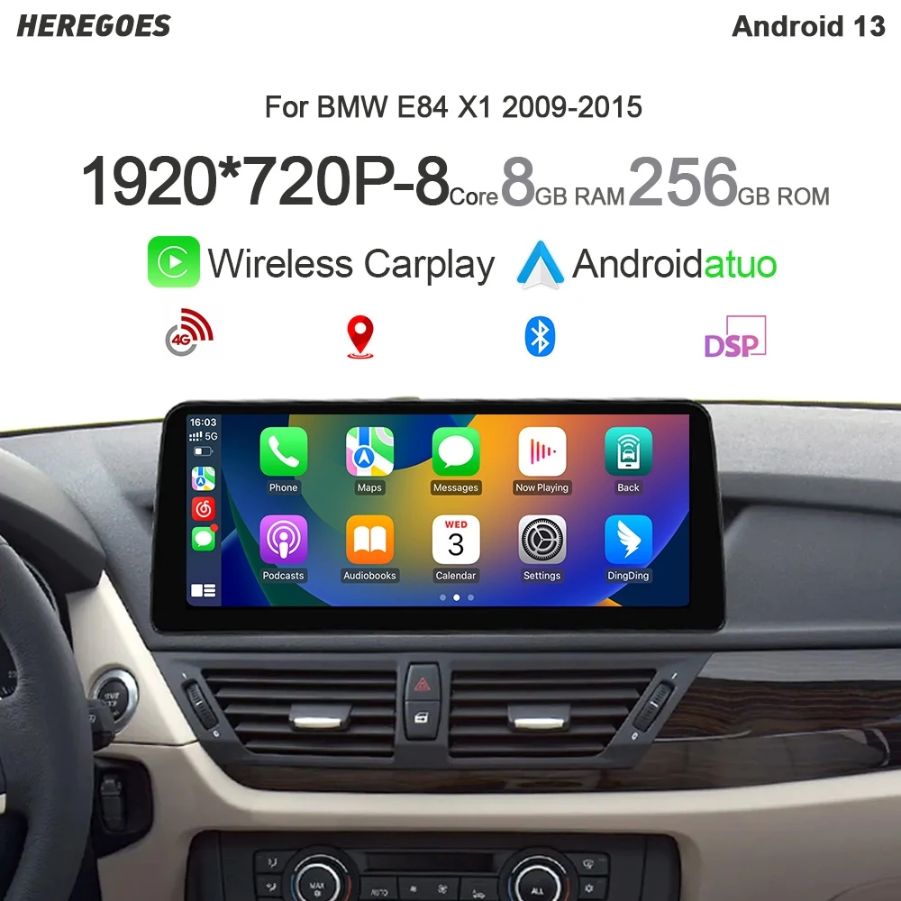 

12.3" IPS 8Core Android 13 Car Radio Multimedia Player GPS Navigation Stereo 8+256G Bluetooth For BMW X1 E84 2009 2010 2011-2015