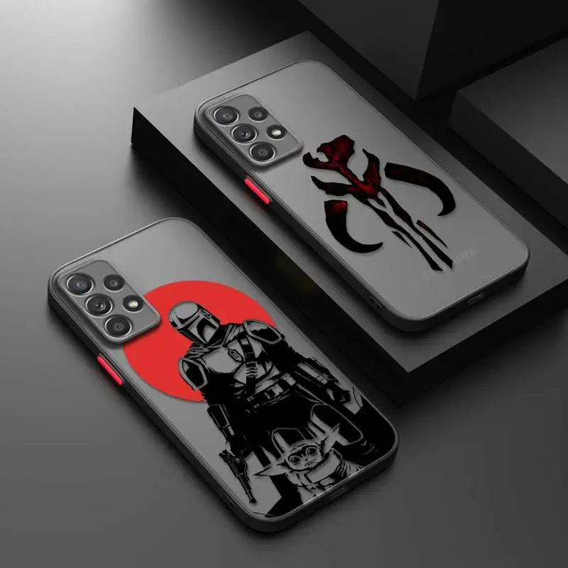 Матовый чехол для телефона Samsung Galaxy A12 A34 A32 A51 A52 A72 A71 A31 A22 A21s A23 A53 A73 A50 мандалор Grogu Baby Yoda