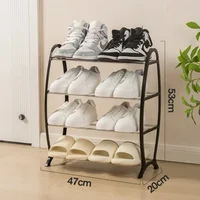 4 Layers Simple Shoe Rack Wear Resistant PP Material Storage Rack Elevated Design Modern Minimalism Shoe Organizer and Storage 1