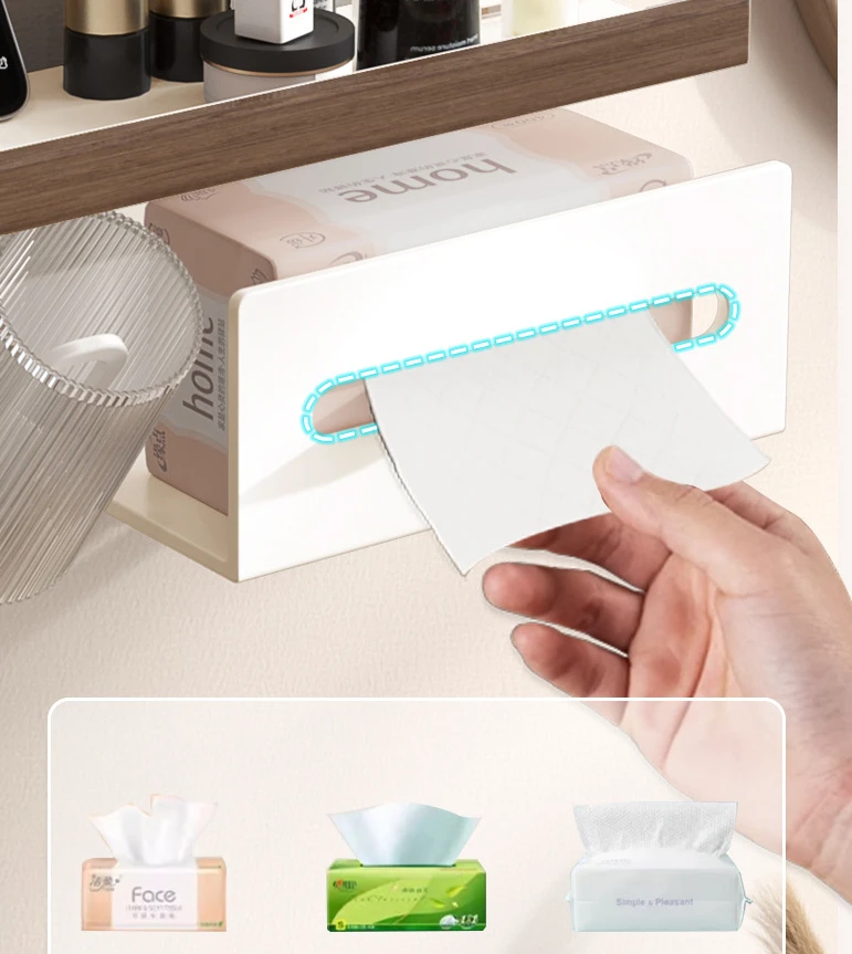 Cream Walnut Bathroom Shelf Toothbrush Tooth Cup Holder Wall Mounted Toothbrush Holder Multifunctional Paper Towel