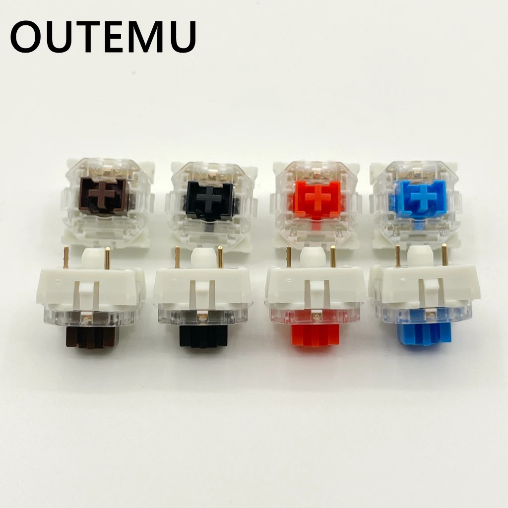 OUTEMU GTMX 로우 프로파일 스위치 블랙 레드 블루 브라운 3핀 초박형 기계식 키보드용 하프 높이 스위치 촉각형 선형 스위치