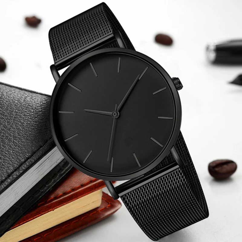 Minimalist Fashion Casual Watch Women Steel Hour Reloj Mujer Quartz Wristwatch Simple Montre Femme Mesh Stainless Steel Bracelet 4