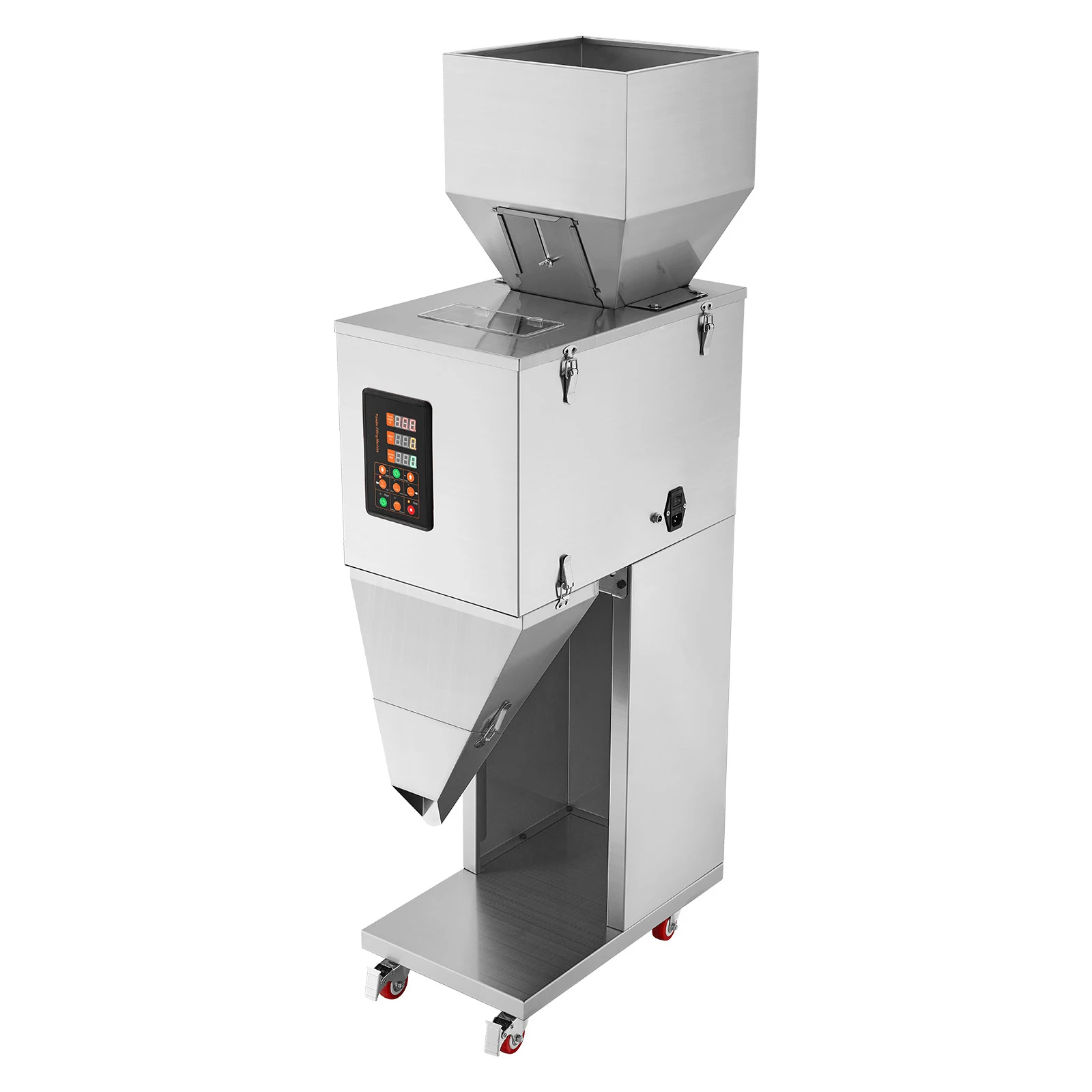 SucceBuy 10-999g Particle Filling Machine Automatic Powder Weighing Filler with Foot Pedal for Beans Seeds Tea Granular Packing