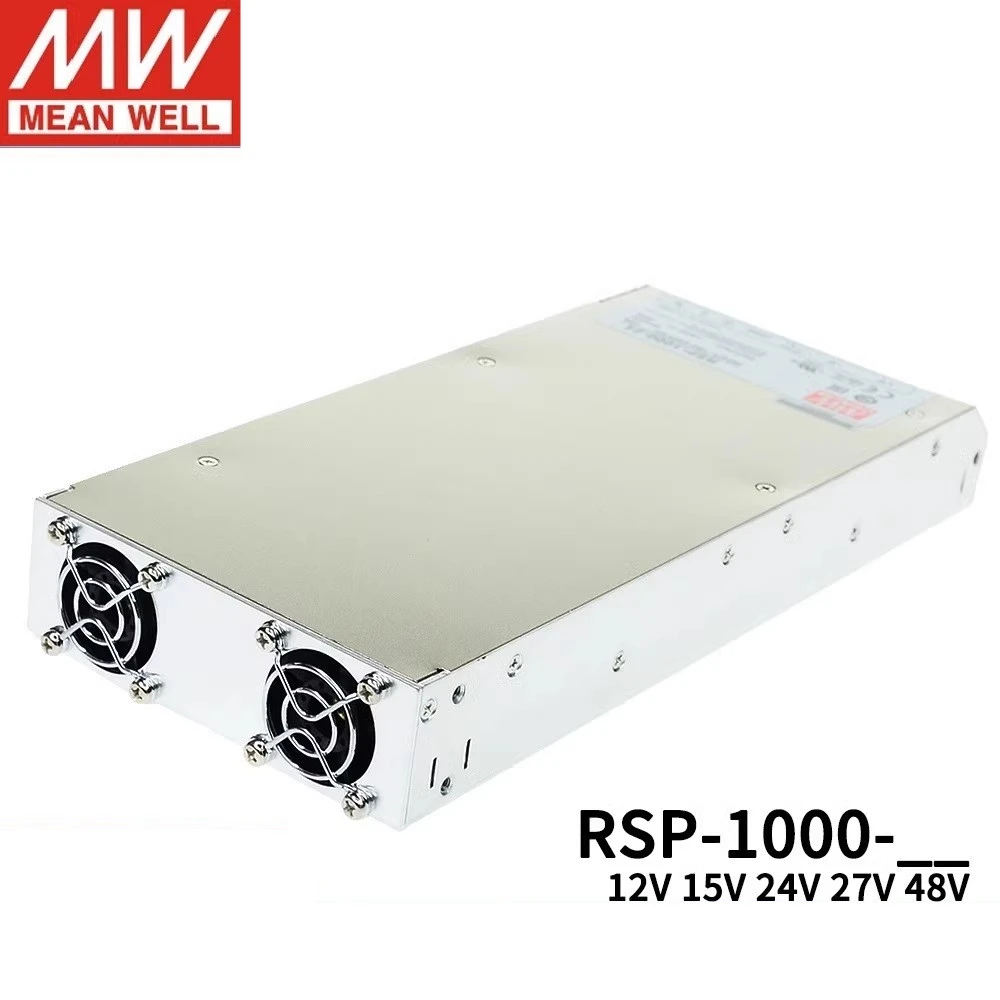 MEAN WELL RSP-1000-24 RSP-1000-15 RSP-1000-12 RSP-1000-27 RSP-1000-48 단일 출력, PFC 기능, 로우 프로파일 전원 공급 장치