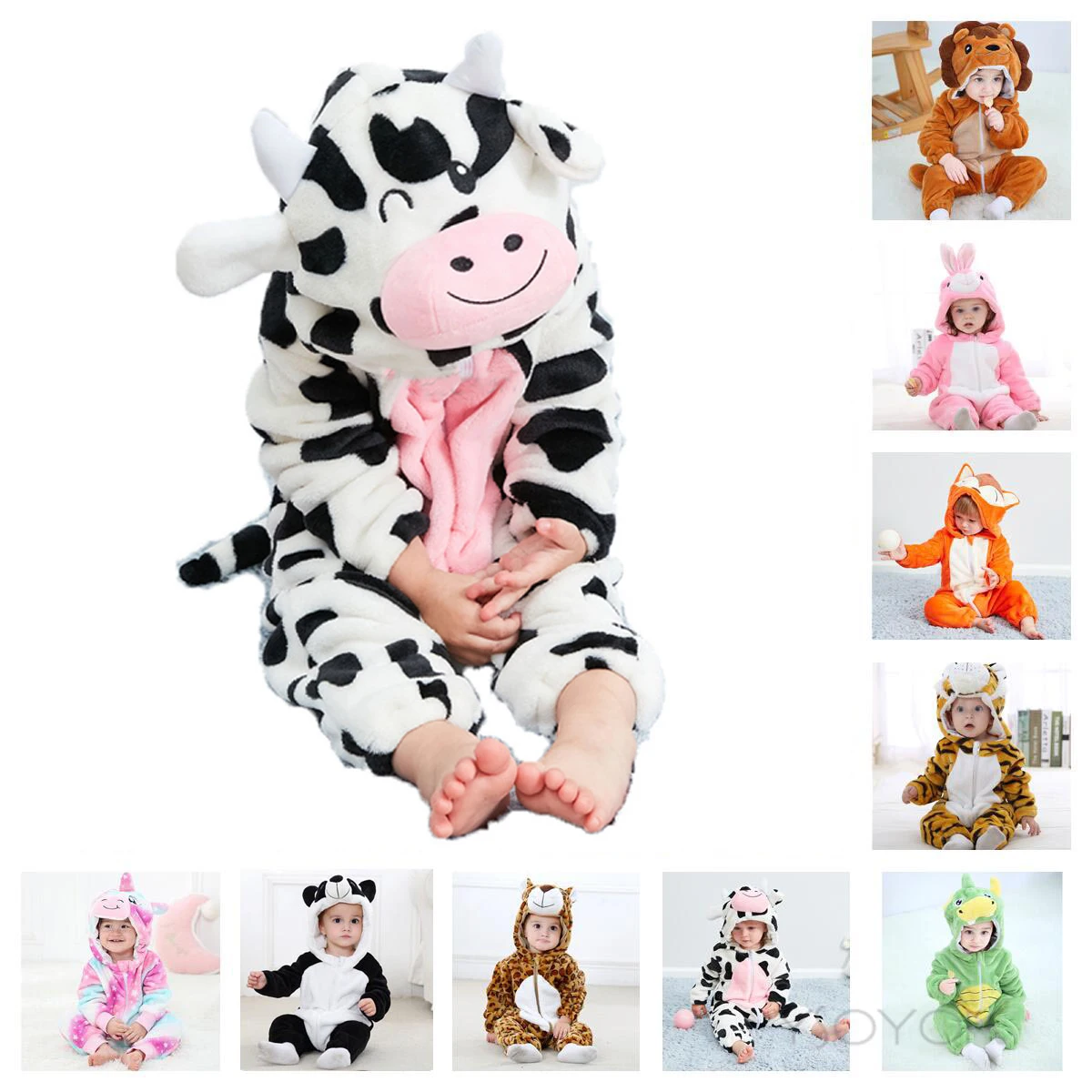 Baby onesies pyjamas kids overalls winter animal jumpsuit for girl boy toddler infant