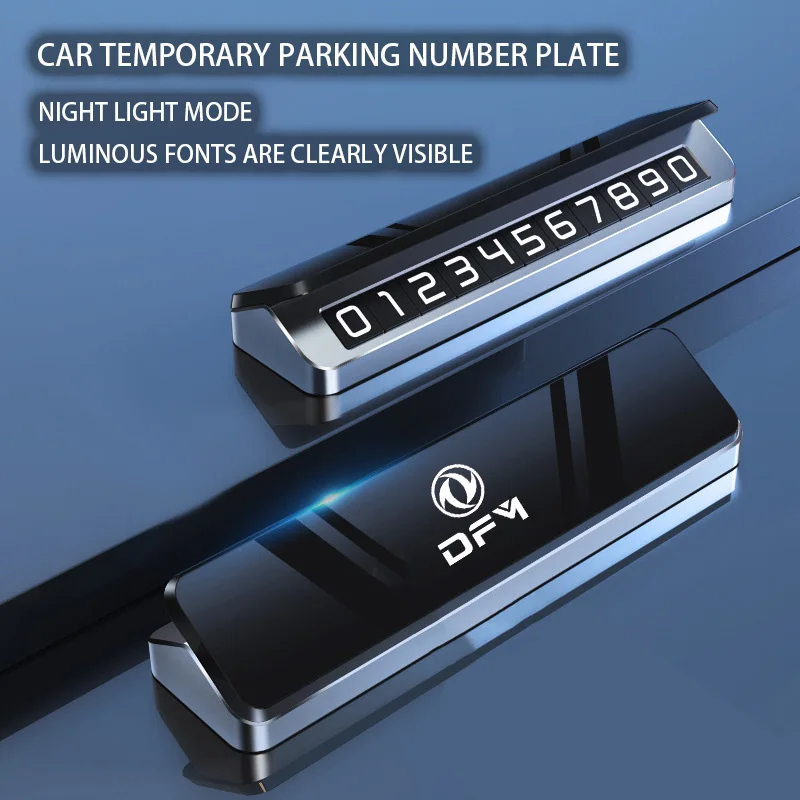 

Car Aluminum Alloy Mobile Phone Temporary Parking Number Plate for Dongfeng DFM DFSK H30 Corss T5l Glory S30 Sx5 580 Accessories