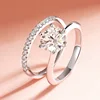 Smyoue 0.23-2.23CTTW Full Moissanite Wedding Rings for Women Sets Couple Rings 100% 925 Sterling Silver Top Quality Jewelry GRA 3
