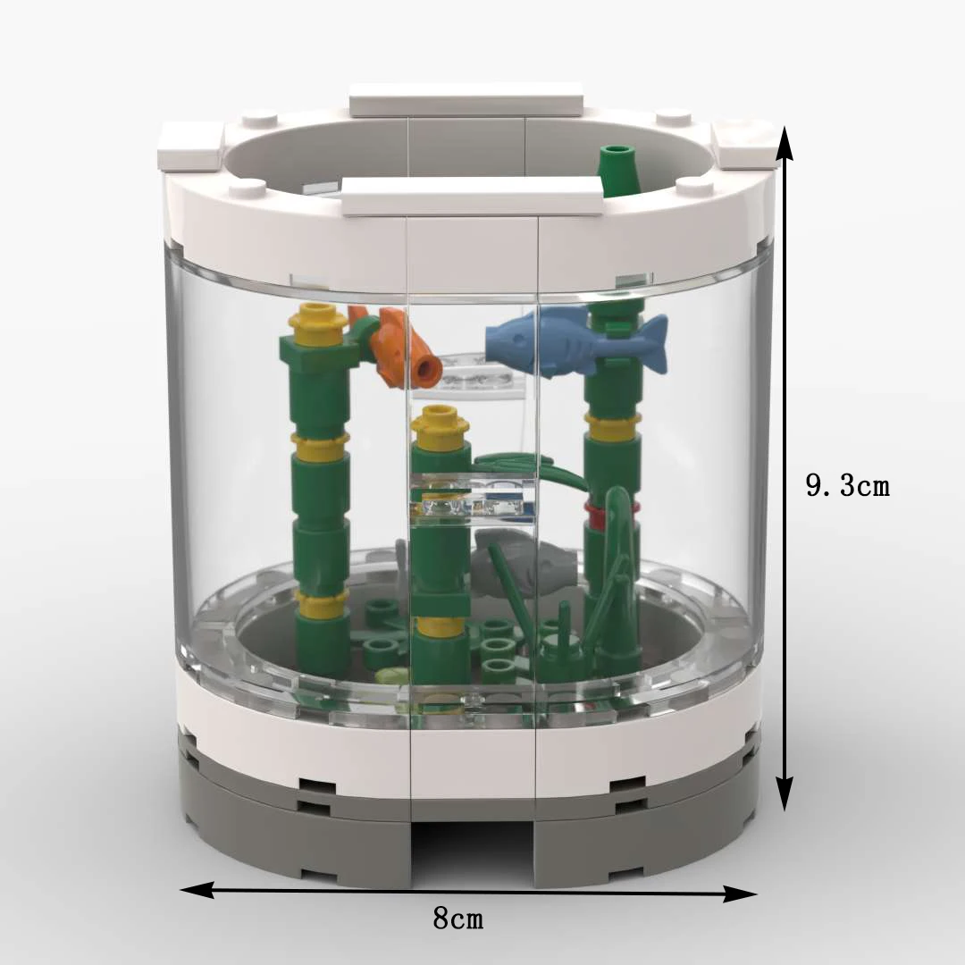 MOC kleines Aquariummodell, kleine Partikel Baustein Aquarium Dekoration Ornament, simulierte Reptilienanzeige Ornament – Detail 12