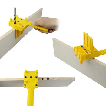 Quick Wood Doweling Jig Plastic ABS Handheld Pocket Hole Jig System 6/8/10mm Drill Bit Hole Puncher For Carpentry Dowel Joints 3