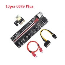 

10pc Newest VER009 USB 3.0 PCI-E Riser VER 009S Express 1X 4x 8x 16x Extender pcie Riser Adapter Card SATA 15pin to 6pin Power