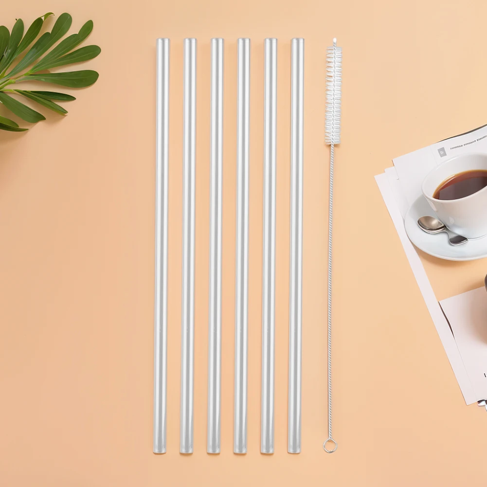 6Pcs Replacement Straw with Straw Cleaner Drinking Straws Transparent Straw for Stanley 20/30/40oz Accessories