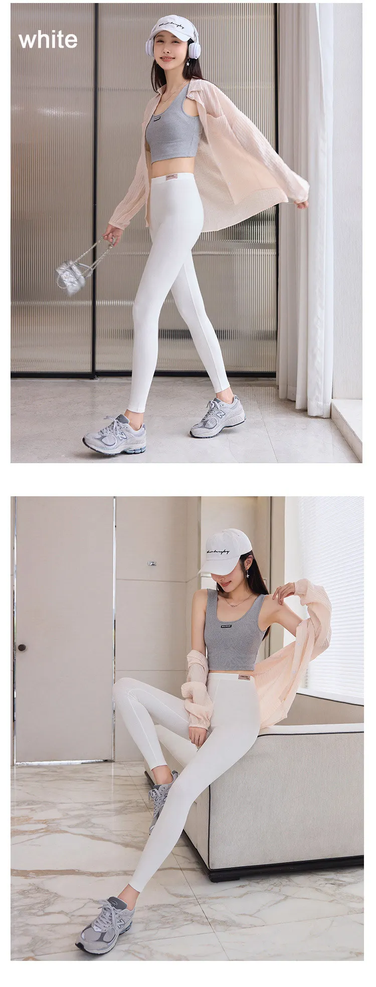 BIVIGAOS 2025 New Imported Cotton Spring Summer Knitted Leggings Women Elastic Slim Tight Comfortable Simple Casual Leggings