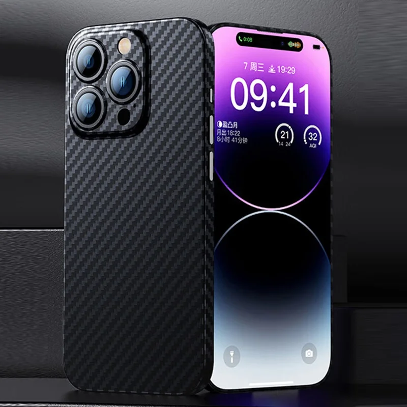 

Hot Genuine Aramid Fiber Carbon For IPhone 14 Pro Max For IPhone 13 Pro Max 14 Plus 12 Military-Grade Drop CASE Cover