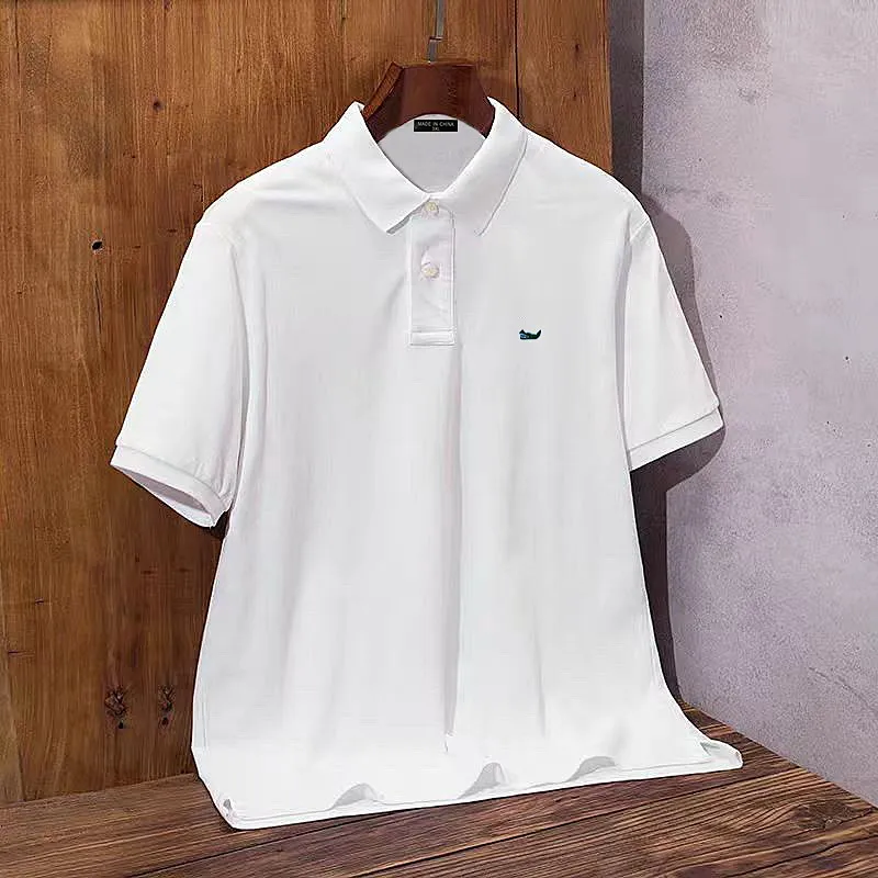 

100% Cotton Men's Short-sleeved Lapel T-shirt Summe Casual Fashion POLO Shirt Comfortable Top Brand Logo Tee Mens Clothing