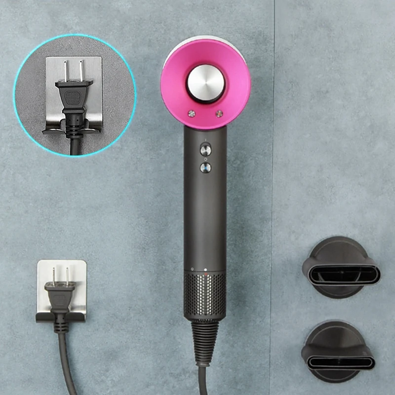 For Dyson Hair Dryer Hanger Wall Mount Holder For Bathroom Metal Accessories Hanging Shelf Rack Portable Storage 3