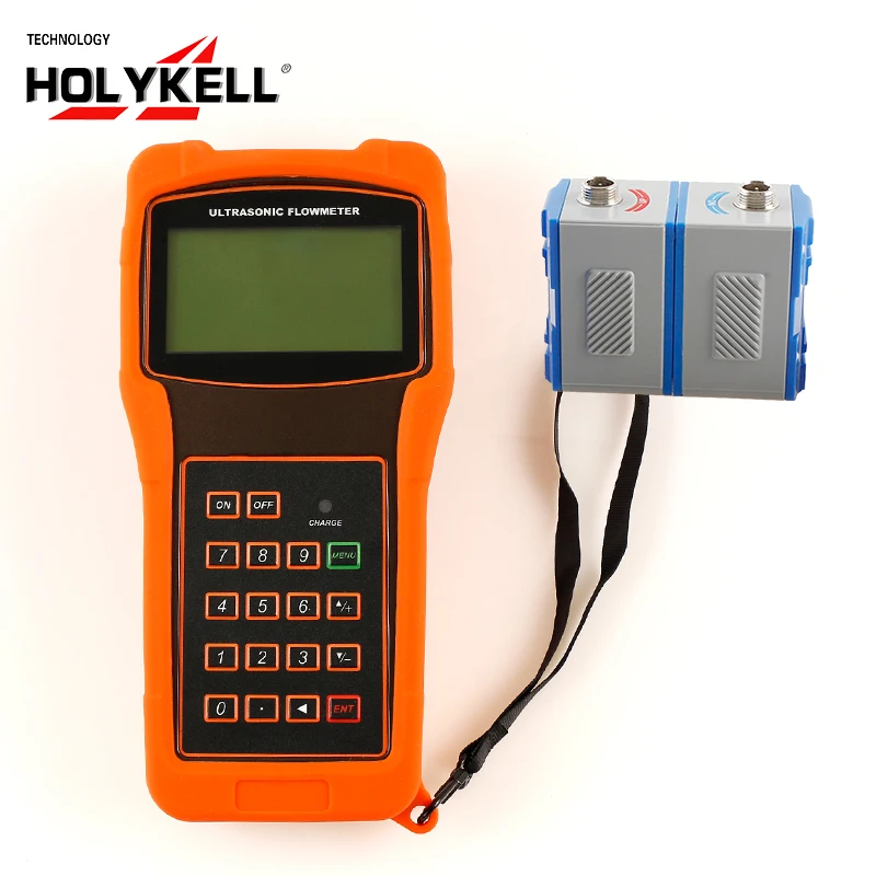 

Holykell velocity tester portable ultrasonic digital flow meter handheld for liquids